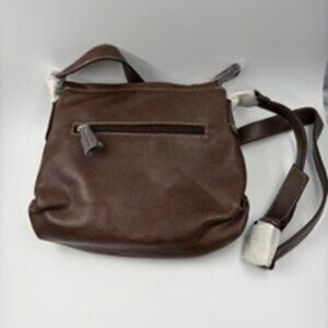 Liz Claiborne Brown Leather Handbag with Adjustable Strap